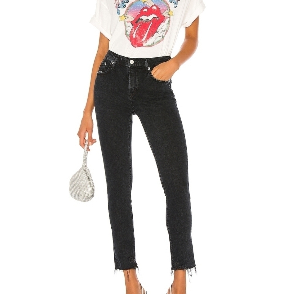Agolde Toni Straight Crop Distressed Jeans 26
